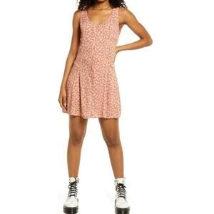 VTG 90s Floral Mini Dress Soft Grunge Skater Girl Sleeveless Festival Retro M